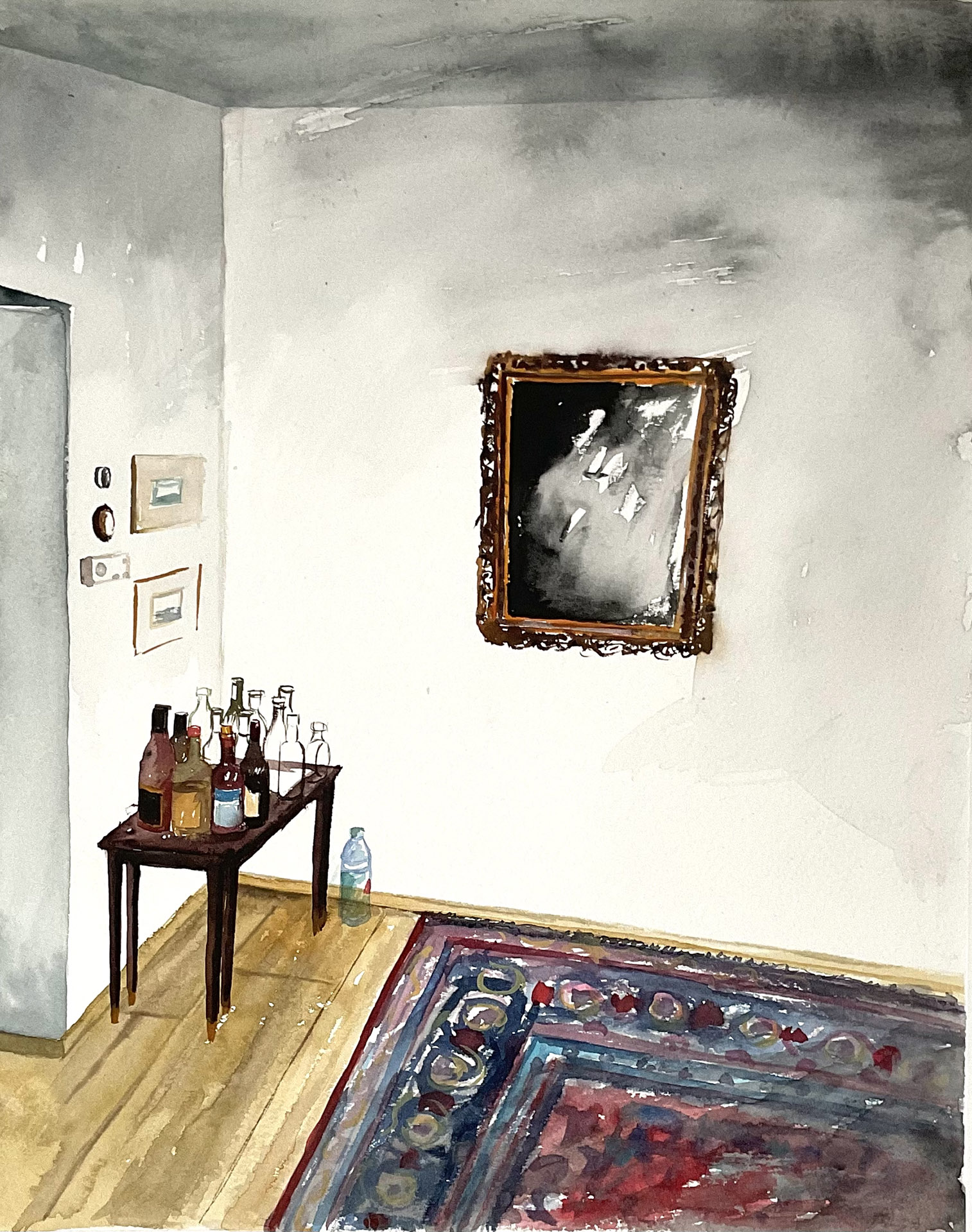aqua - Bild im Esszimmer, 2009, Aquarell, 22x34 cm